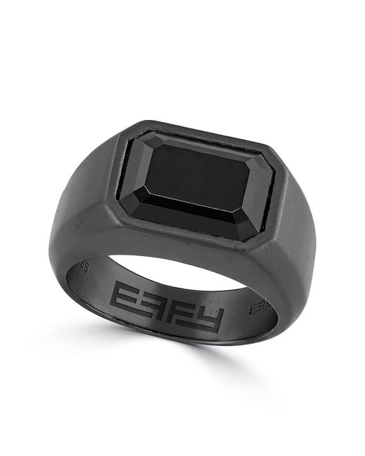 Effy Black Sterling & 7.20 Tcw Onyx Ring for men