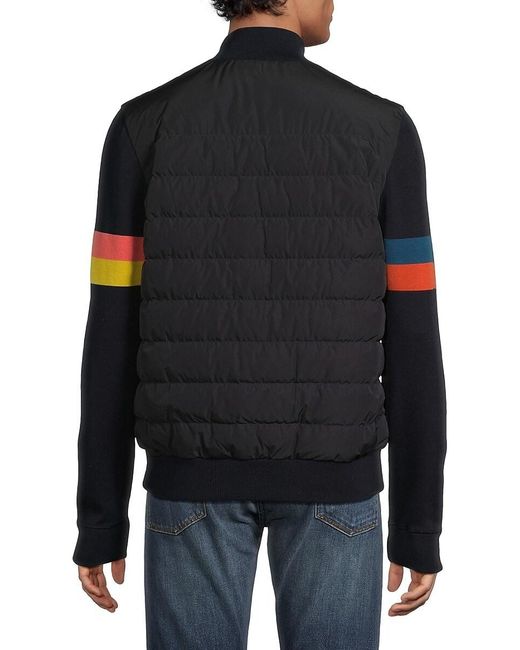 Paul Smith Black Striped Puffer Jacket for men