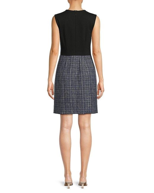 Karl Lagerfeld Black Mixed Media Sleeveless Minidress