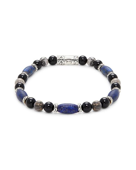 John Hardy Blue Sterling & Multi Bead Bracelet for men