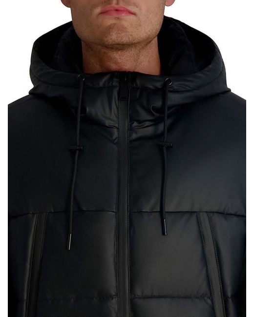 Karl Lagerfeld Blue Hooded Down Regular-Fit Jacket for men