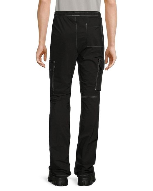 Slim Flare Gusset Contrast Stitch Cargo Trouser | boohooMAN USA