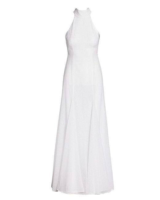 Galvan White Fortaleza Halterneck Gown