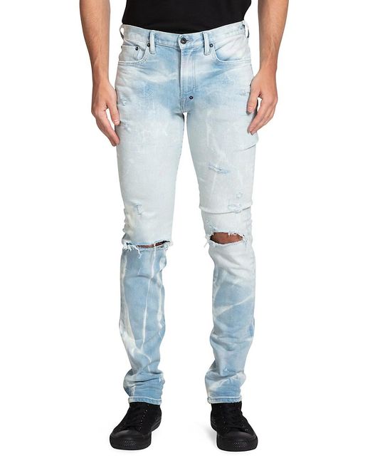 PRPS Denim Destroyed & Bleached Slim Fit Jeans in Light Wash (Blue) for Men  - Lyst