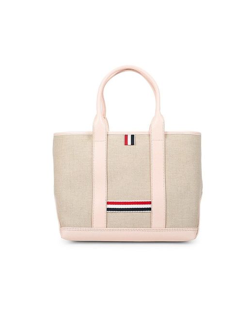 Thom Browne Natural Small Linen Tote for men