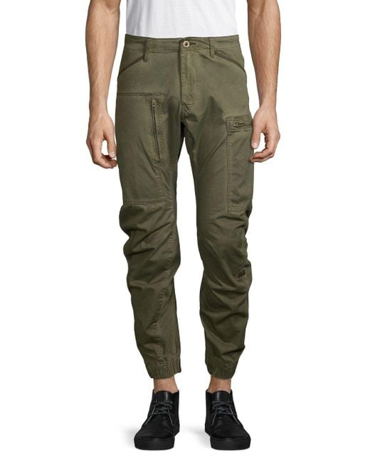 G-Star RAW Green Powel 3d Tapered Cuffed Pants for men