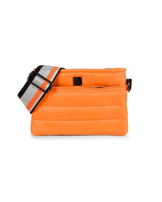 Think Royln Orange Quilted Shoulder Bag