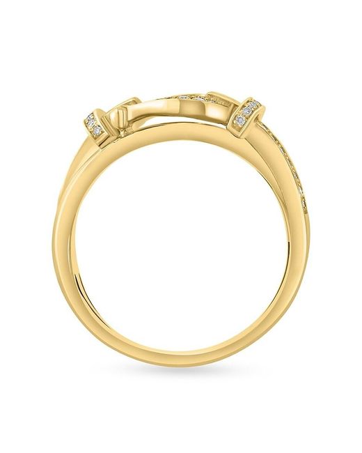 Effy Metallic 14k Yellow Gold & 0.19 Tcw Diamond Bit Ring