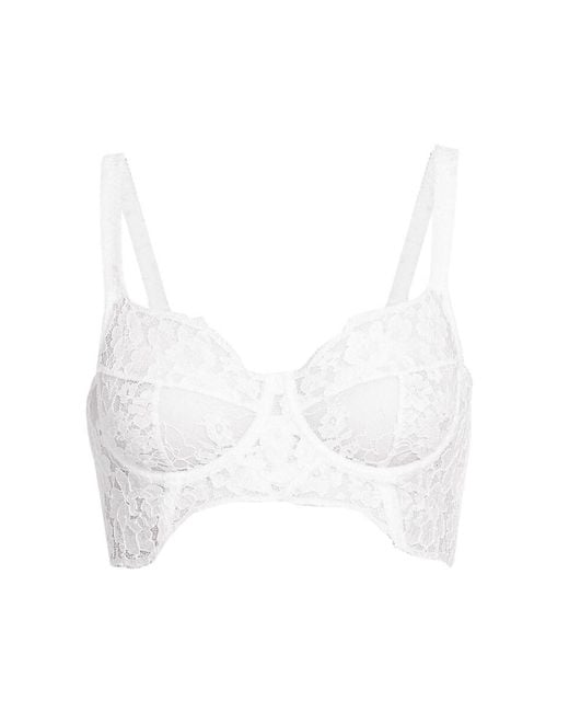 Dolce & Gabbana White Lace Longline Bra