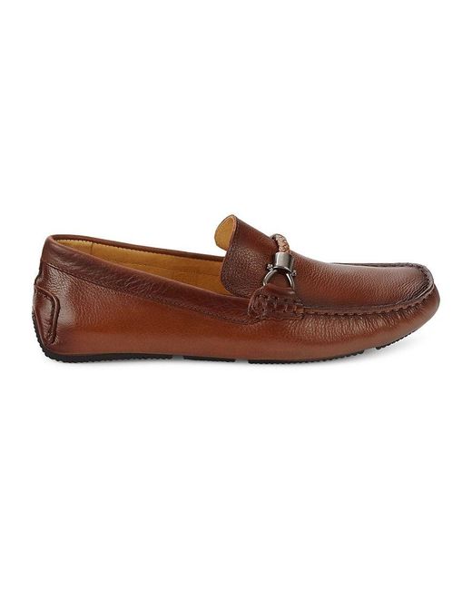 Saks Fifth Avenue Leather Driving Bit Loafers in Brown for Men Lyst