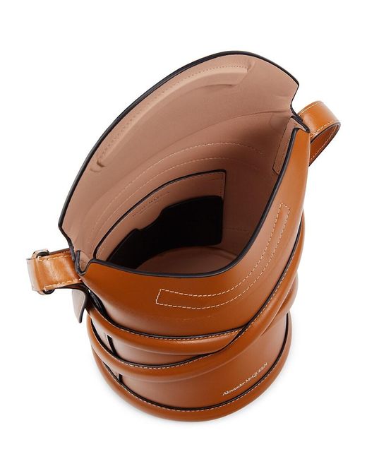 Alexander McQueen Orange Curve Leather Bucket Bag