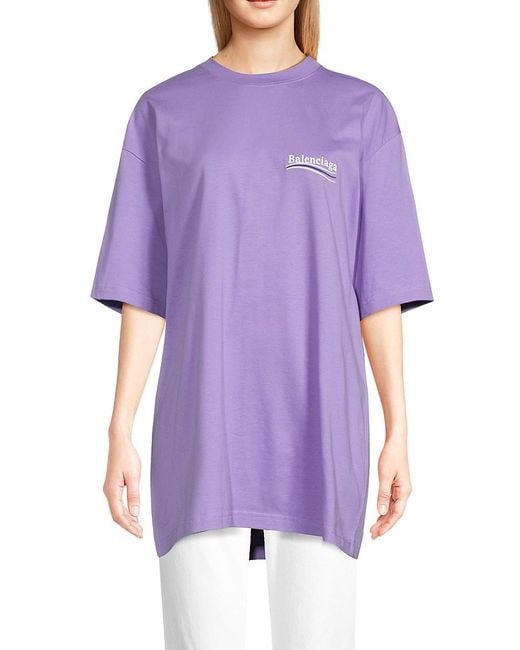 Balenciaga Purple Presidential Logo Graphic T-shirt