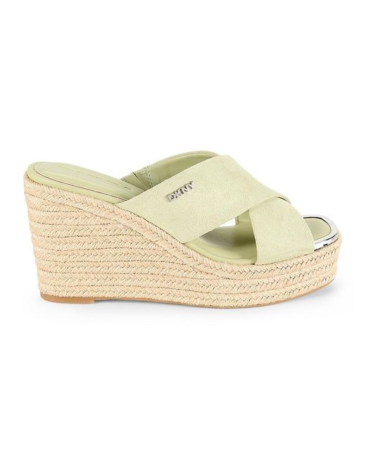DKNY Natural Maryn Espadrille Wedge Platform Sandals