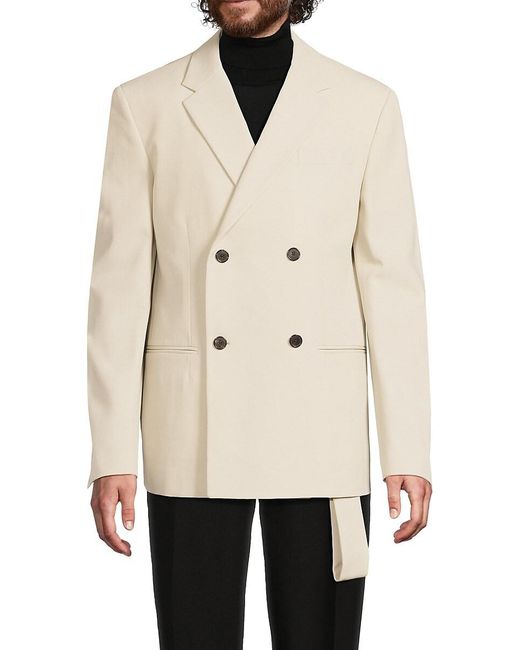Off-White c/o Virgil Abloh Natural Double-Breasted Virgin Wool Blazer for men