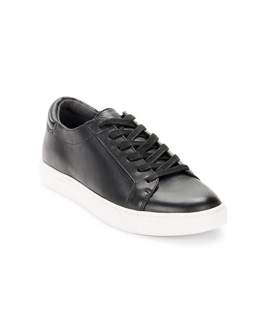 Kenneth Cole Black Kam Leather Lace-Up Sneakers