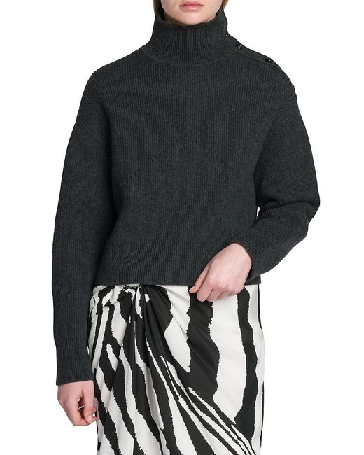 Bottega Veneta Black Rib Knit Cashmere Blend Sweater