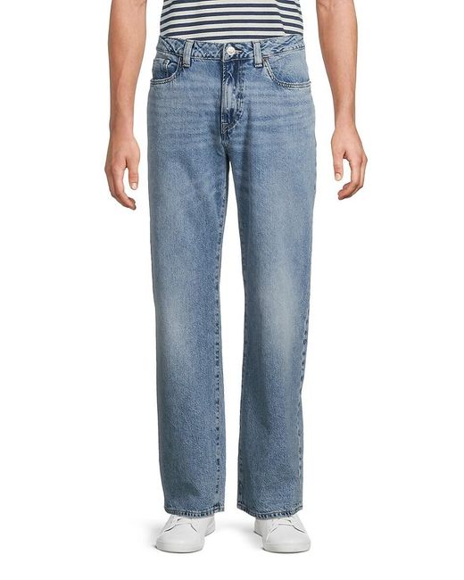 Buffalo David Bitton Blue Loose Fit Whiskered Jeans for men