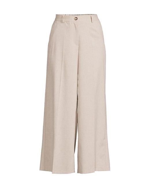 Adrianna Papell Natural Cropped Wide Leg Pants