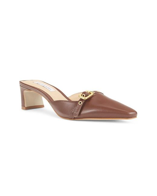 Saks Fifth Avenue Pink 51Mm Leather Block Heel Mules