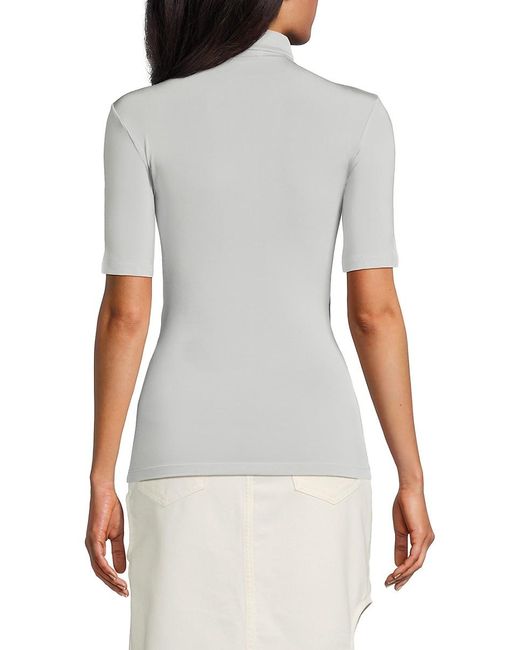 Off-White c/o Virgil Abloh Gray Logo Fitted Turtleneck Top