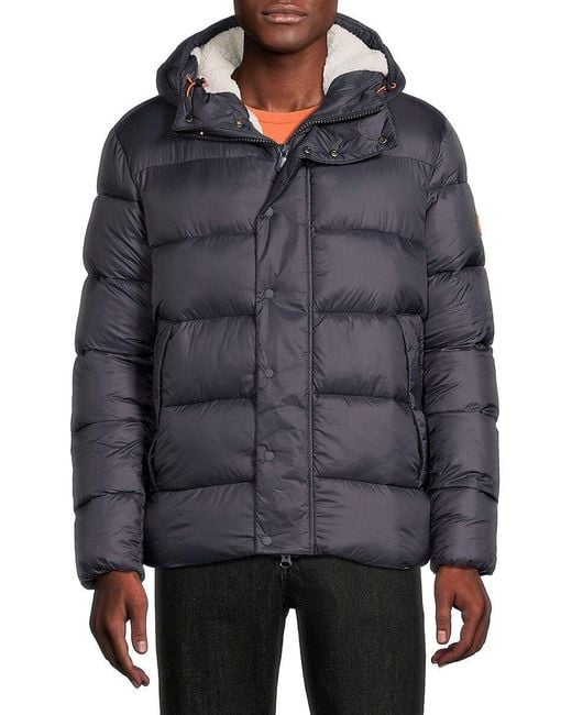 Save The Duck Zander Quilted Hooded Puffer Jacket in Gray for Men | Lyst