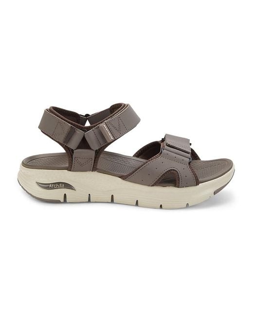 Skechers Arch Fit Sandals in Brown | Lyst Canada
