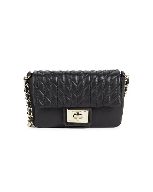 Karl Lagerfeld Mini Agyness Quilted Leather Crossbody Bag in Black Lyst