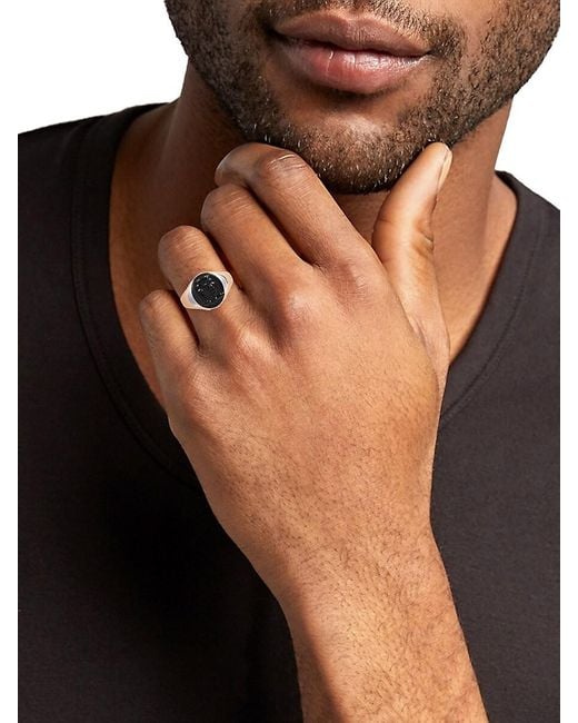 Effy Black Sterling & Onyx Lion Head Ring for men