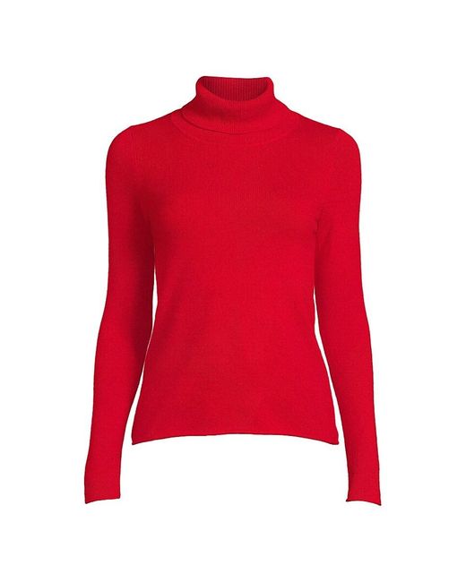Sofia Cashmere Red Cashmere Turtleneck Sweater