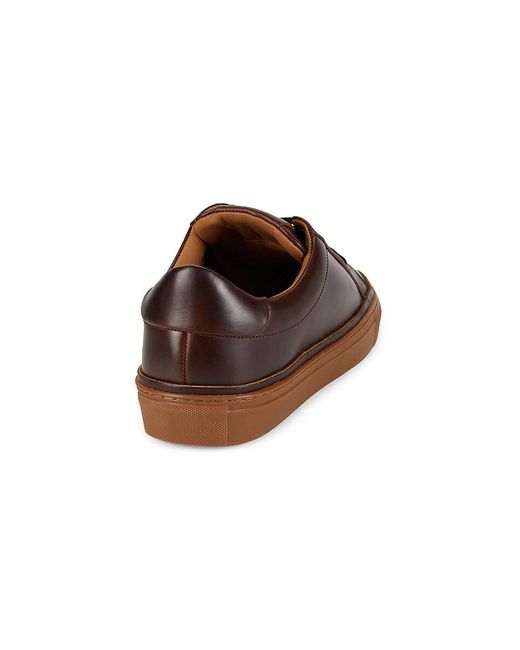 Allen Edmonds Brown Flynn Leather Low Top Sneakers for men