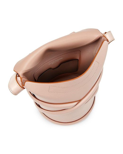 Alexander McQueen Pink Curve Leather Mini Bucket Bag