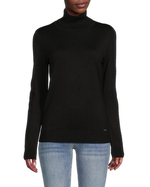 Calvin Klein Solid Turtleneck Sweater in Red Lyst UK