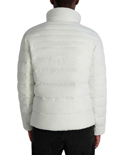 Karl Lagerfeld Gray Quilted Zip-Front Puffer Jacket for men