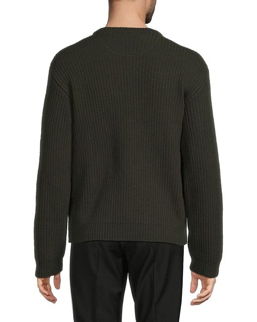 Valentino Black Camo Virgin Wool Sweater for men