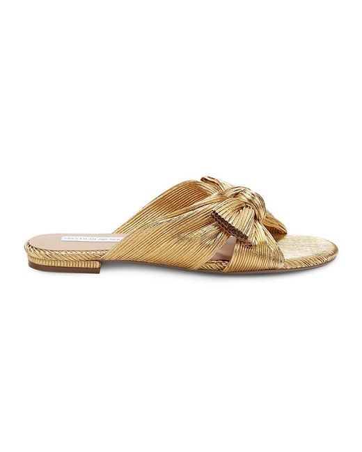 Saks Fifth Avenue Synthetic Print Twistknot Flat Sandals in Metallic