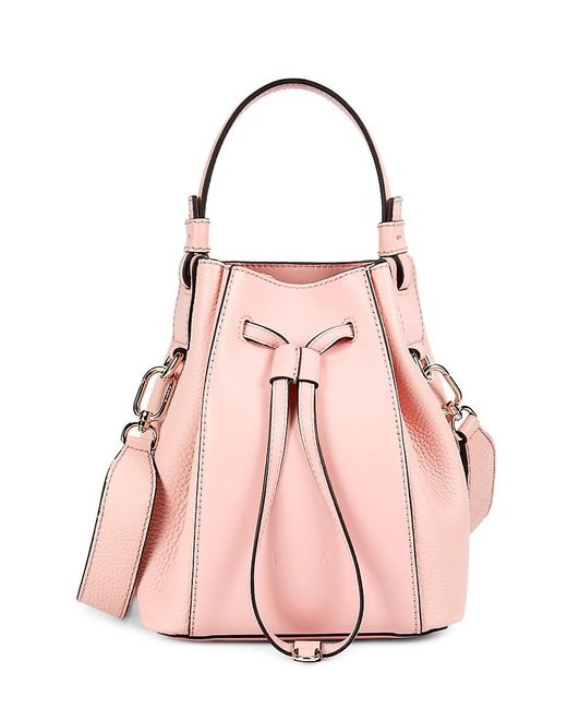 Furla Pink Leather Bucket Bag