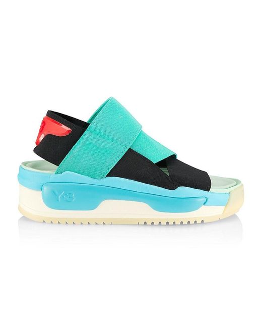 Y-3 Hokori Platform Sandals in Blue for Men | Lyst