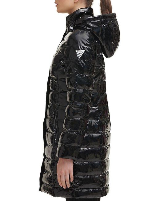 Guess Hooded Puffer Jacket in Green Lyst