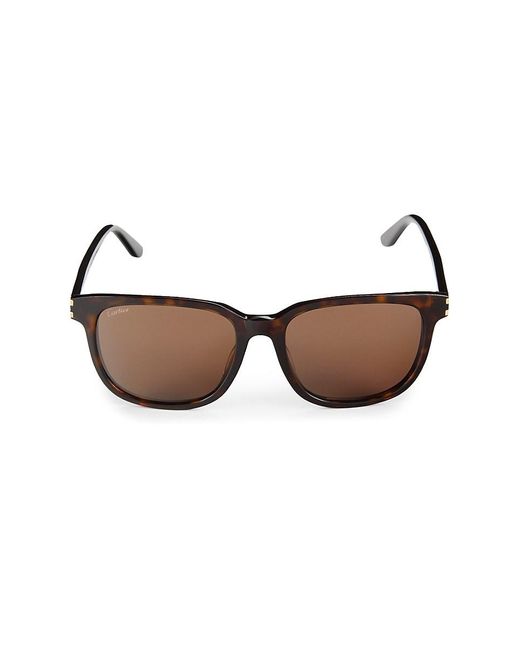 Cartier Brown 56mm Rectangle Sunglasses