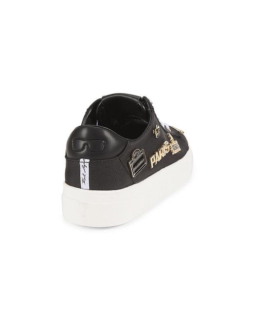 Karl Lagerfeld Black Cate Embellished Low-Top Sneakers