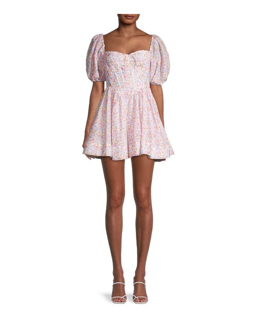 Bardot Kiah Floral Mini Corset Dress in Pink | Lyst
