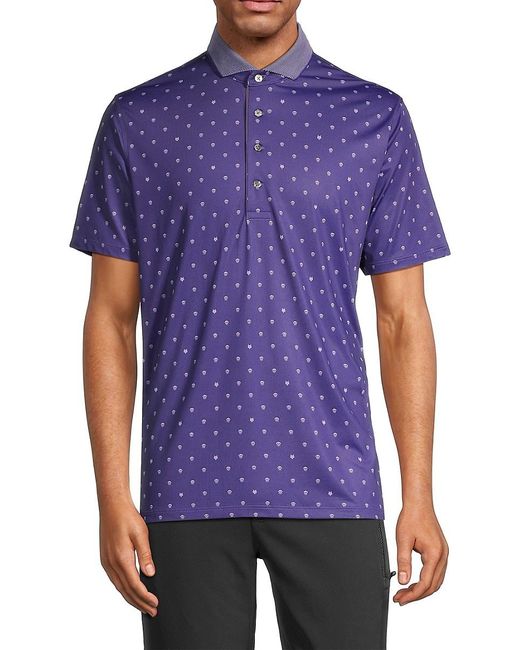 Greyson Purple Skull Logo Print Polo for men