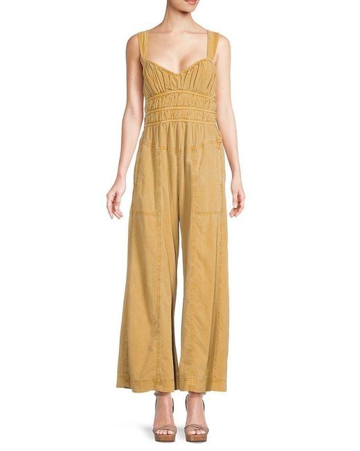 Free People Metallic After All Ruched Jumpsuit