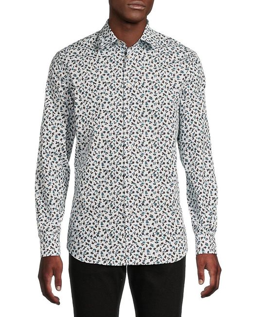 Paul Smith Blue Printed Cotton Regular Fit Shirt for men