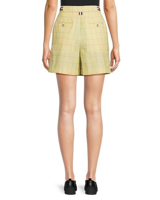 Thom Browne Gray Plaid Wool Skorts
