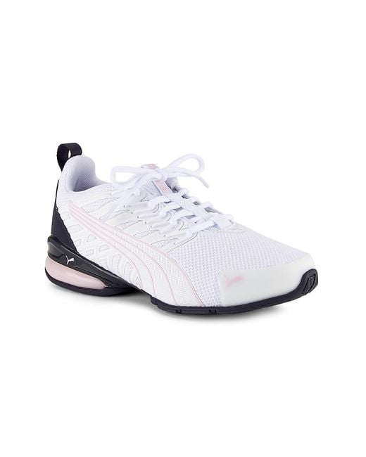 PUMA White Voltaic Evo Low-Top Running Sneakers