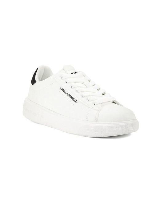 Karl Lagerfeld Black Round-Toe Logo Low-Top Sneakers for men
