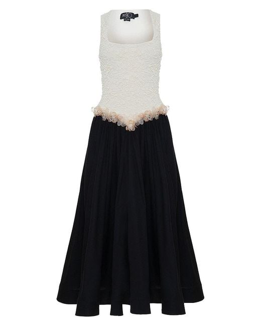 PATBO Black Papillon Jacquard Midi-Dress