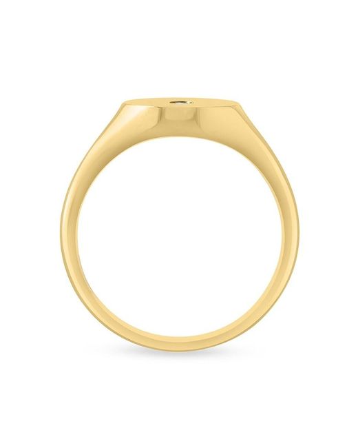 Effy Metallic 14k Yellow Gold & 0.02 Tcw Diamond Signet Ring