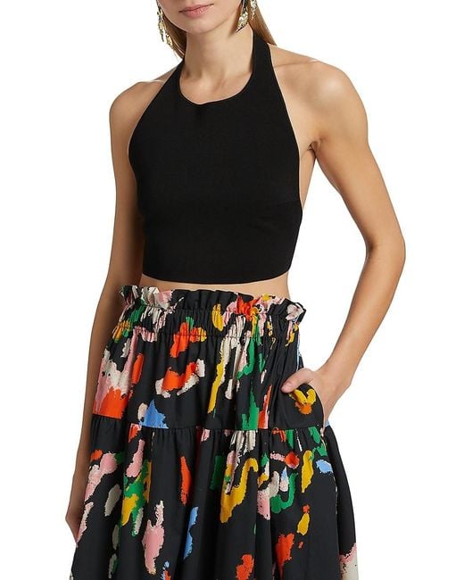 A.L.C. Black A. L.C. Rory Halterneck Crop Top